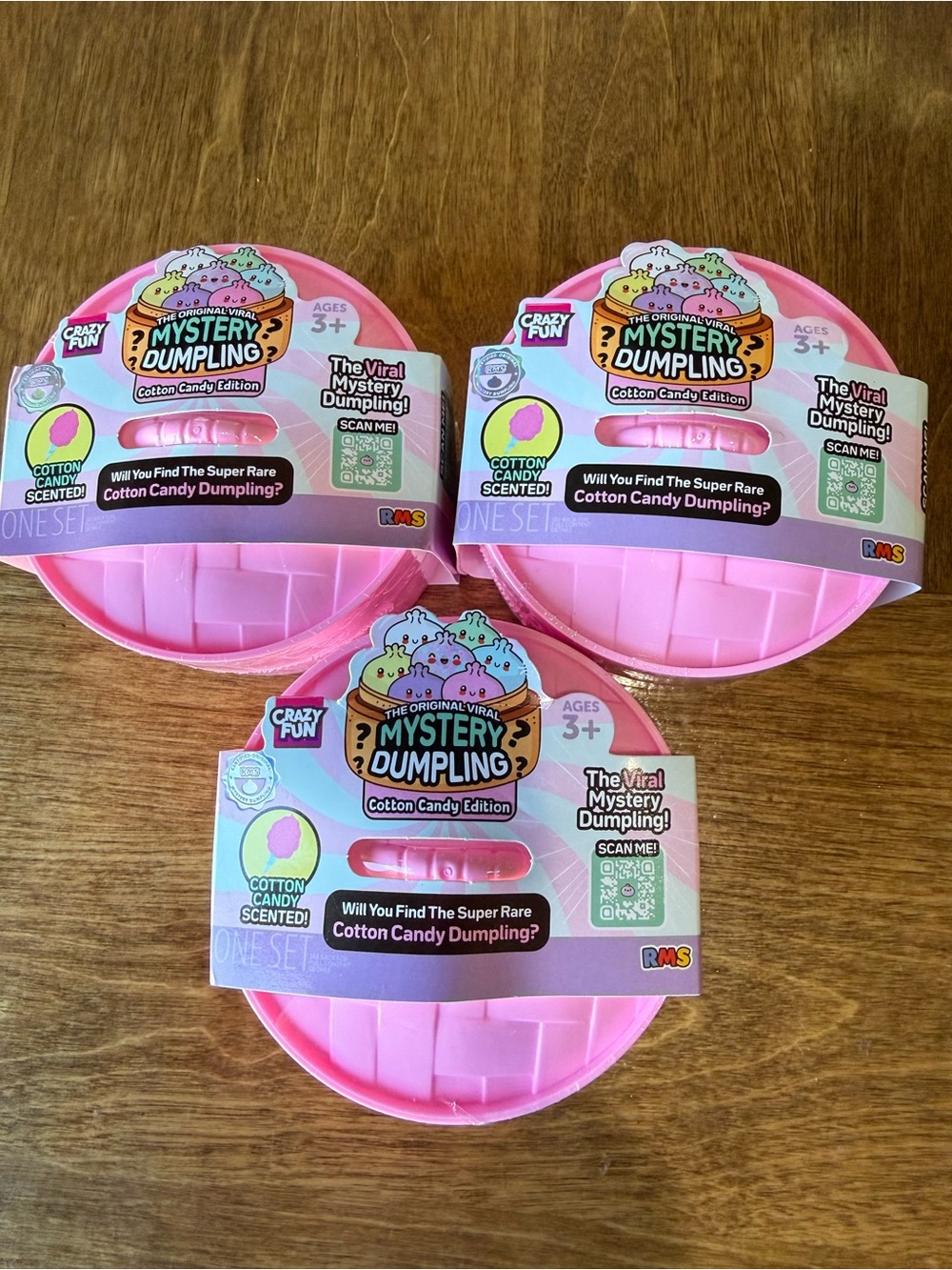 Set of 3 RMS Mystery Dumpling Cotton Candy Edition Surprise Toy - Pink